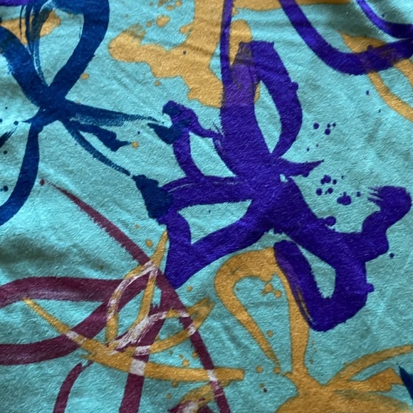 LOGO Lori Goldstein Abstract Floral Short Sleeve Cotton Blend Dress Size 3X - Picture 2 of 10